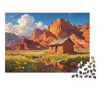 Picture Puzzle 1000 Piece Puzzles Whole Family Cadeau pour La Famille Décoration Murale Adobe House à Red Rock Canyon 38x26cm/1000pcs