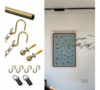 Picture Rail Hanging System en Laiton Piste Suspendue Piste Suspendue, Home Decor Mirror Pensers for The Wall, Mise à Niveau Photo/Panneaux d'affichage Rail, kit de Suspension d'art Mural