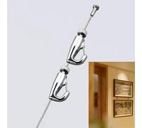 Picture Rail Hanging System Rope Wire avec Un Nombre différent de Crochets, Picture Rail Contient jusqu'à 60 kg, Peinture Kit de Suspension pour la Maison/galeries d'art Exposition
