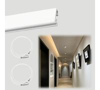 Picture Rail Hanging System System Cadre Complet Cadre d'image Kit Suspendu, Cordon Blanc en Nylon + Rails d'image, Outil de Suspension d'image Flexible, Contient jusqu'à 66 Livres (30