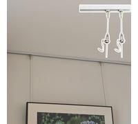 Picture Rail Hanging System White Picture Rail avec Crochets réglables, Rail Flexible Double Suspendre Un Cadre d'image, Signes d'avertissement personnalisés/Panneaux d'affichage Sense