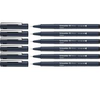 Pictus Fine Felt-Tip Pens (Line Thickness 0.1 Mm) Black (Pack Of 6)