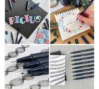 Pictus Lot De 6 Feutres Fins Rouge Épaisseur De Trait 0,2 Mm