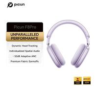 Picun F8 Pro ANC casque sans fil suivi de la tête Audio spatial 3D-52dB ANC HIFI Bluetooth casque ENC HD micro application à faible latence - Purple
