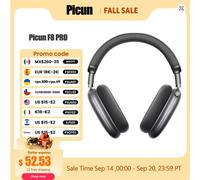 Picun F8 Pro ANC casque sans fil suivi de la tête Audio spatial 3D-52dB ANC HIFI Bluetooth casque ENC HD micro application à faible latence Khaki