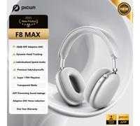 Picun F8 Pro ANC casque sans fil suivi de la tête Audio spatial 3D-52dB ANC HIFI Bluetooth casque ENC HD micro application à faible latence - F8 Max Silvery