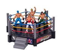 Picysa Anneau de Lutteur, Figurines d'action Superstars Arenas, Cordes Flexibles, Rebond Authentique LA, Matchs Passionnants pour Enfants de 3 à 14 Ans (Gris)