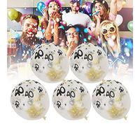 Picysa Ballons Confettis Transparents avec Numéro 40, 10 Pièces, pour Fêtes D'anniversaire et Mariages, Latex Durable, Couleurs Assorties, 12 Pouces (boules de confettis dorés)