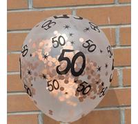 Picysa Ballons en Latex pour Décorations de Fête D'Anniversaire 30e, 40e et 50e Anniversaire, Ensemble de 5 Pièces Durables et Colorées (or rose 50)