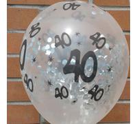 Picysa Ballons en Latex pour Décorations de Fête D'Anniversaire 30e, 40e et 50e Anniversaire, Ensemble de 5 Pièces Durables et Colorées (Argent 40)
