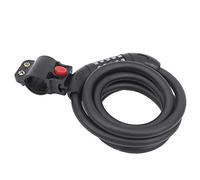Picysa Bande Antivol Portable de 1,5 M, Antivol de Frein à Disque Durable pour Vélos de Montagne, Mot de Passe à Cinq Chiffres, Noir Mat, Support de Verrouillage Inclus