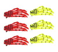 Picysa Barrettes en Os de Mains D'horreur Rock, Décoration Unique pour les Fêtes Costumées, 6 Pièces, Griffes, Crâne, épingle à Cheveux, Coffret Cadeau pour Halloween, Conception de Lisse