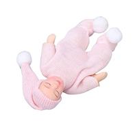 Picysa Bébé en Porcelaine de Maison de Poupée, Figurine Miniature de Nouveau-né à L'échelle 1:12 avec Membres Mobiles et Pull Rose, pour la Décoration D'accessoires de Maison de Poupée et