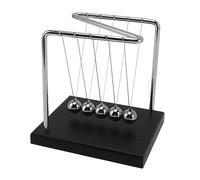 Picysa Boules D'équilibre en Acier en Forme de Z, Boule de Pendule à Base en Bois en Forme de N pour la Décoration de la Maison, Accessoires Scientifiques Amusants