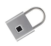 Picysa Cadenas à Empreintes Digitales 0.5S, Déverrouillage Intelligent étanche à Empreintes Digitales pour Bagages et Boîtes de Rangement, Alliage de Zinc et Acier Inoxydable (Argent)