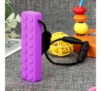 Picysa Collier de Dentition en Silicone pour Jouets à Mâcher en 5 Couleurs pour le Soulagement Sensoriel et la Concentration des Enfants Atteints D'autisme et de TDAH (Violette)
