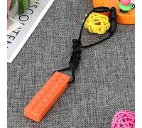 Picysa Collier de Dentition en Silicone pour Jouets à Mâcher en 5 Couleurs pour le Soulagement Sensoriel et la Concentration des Enfants Atteints D'autisme et de TDAH (Orange)
