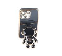 Picysa Coque de Téléphone Astronaute avec Support caché et Protection D'objectif pour, Design élégant par Galvanoplastie, Parfait pour Les Enfants et Les Adultes, Matériau TPU Noir (Noir #54)