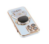 Picysa Coque de Téléphone Astronaute avec Support caché et Protection D'objectif pour, Design élégant par Galvanoplastie, Parfait pour Les Enfants et Les Adultes, Matériau TPU Noir (Yuanfeng LAN #64)