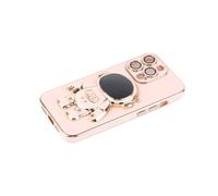 Picysa Coque de Téléphone Astronaute avec Support caché et Protection D'objectif pour, Design élégant par Galvanoplastie, Parfait pour Les Enfants et Les Adultes, Matériau TPU Noir (Rose #59)