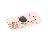 Picysa Coque de Téléphone Astronaute avec Support caché et Protection D'objectif pour, Design élégant par Galvanoplastie, Parfait pour Les Enfants et Les Adultes, Matériau TPU Noir (Rose #60)