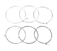 Picysa Cordes de Guitare pour Guitares électriques, Acier de Haute qualité, Accessoire D'instrument de Musique Durable pour Musiciens, Argent, 100 Cm, Ensemble de 6 Unités (E100-argent blanc)