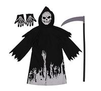 Picysa Costume D'Halloween Lumineux pour Enfants, Robe de Cosplay | Polyester et Matière Plastique, de Main Fantôme sur Robe Noire, Convient à la Plupart des Enfants et Adolescents, Parfait