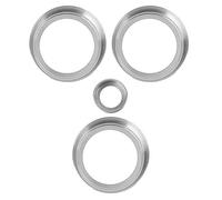 Picysa Couvercle de Garniture de Bouton AC en Alliage D'aluminium, Protection de Climatisation élégante pour Sport Autobiographie Vogue 2014 - 2017 4 Pièces (Argent)