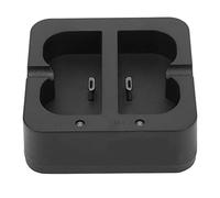 Picysa Double Chargeur de Batterie pour Sonnette avec Voyant de Charge, Charge Efficacement 2 Batteries Simultanément pour Les Sonnettes Vidéo de sécurité Domestique, Noir, Plastique