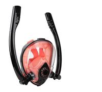 Picysa Écran Facial de Plongée Anti-buée en Silicone Équipement de Snorkeling Étanche avec Tube Respiratoire pour Activités sous-Marines Noir Orange 1 Unité