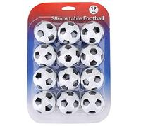 Picysa Ensemble de Ballons de Football de Table, 12 Pièces, Mini Accessoire de Remplacement de 36mm pour Les Amateurs de Football de Table, Résine Durable Noir et Blanc
