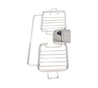 Picysa Étagère de Rangement pour Robinet avec Tige à Serviette, Support en Plastique et Aluminium Durable, Idéal pour L'organisation de la Cuisine et de la Salle de Bain (Argent)