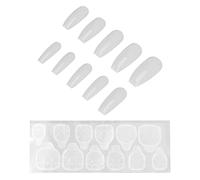 Picysa Faux Ongles de Luxe en Forme de Cercueil, Simples et élégants, 10 Pièces à Pression Longue avec des Couleurs Claires, Idéal pour les Festivals et les Fêtes, Matériau ABS de Haute qualité en