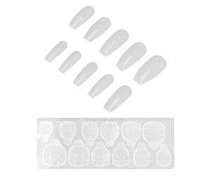 Picysa Faux Ongles de Luxe en Forme de Cercueil, Simples et élégants, 10 Pièces à Pression Longue avec des Couleurs Claires, Idéal pour les Festivals et les Fêtes, Matériau ABS de Haute qualité en