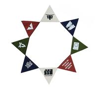 Picysa Ficelle Décorative de Bannière de Fanion avec 16 Drapeaux Triangulaires pour Le Matériel de Coton de Tente de Camping Conception Colorée