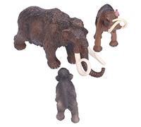 Picysa Figurine de Mammouth, Ensemble de Jouets Familiaux Réalistes de Mammouth 3 Pièces, Modèle de Jouets en Plastique pour la Collection d'animaux