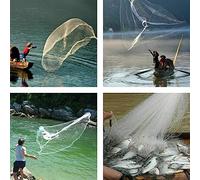 Picysa Filet de Pêche Durable à Lancer à la Main, pour Attraper Le Crabe, Les Crevettes et L'anguille, Accessoire de Pêche en Nylon et en Acier de 3.6m (Oncle paternel)