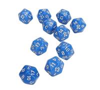 Picysa Jeu de Dés Polyédriques Durables à 20 Faces, Plastique Résistant aux Rayures, 10 Pièces, adapté aux Jeux de Table, aux Cours de Mathématiques, Léger et Facile à Transporter (Bleu)