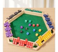 Picysa Jeu Shut The Box pour 2 à 6 Joueurs, Jeux de Dés, 6 Faces, 10 Chiffres, Table en Bois, Jeux Mathématiques pour la Maison, la Fête, Le Pub