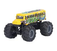 Picysa Jouet à Tirer pour Bus Scolaire à L'échelle 1:43, Corps en Alliage, Grandes Roues, Modèle de Voiture à Haute Simulation avec Fonction de Retrait, pour Enfants de 3 Ans et Plus (graffitis jaune)