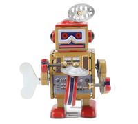 Picysa Jouet Robot à Remonter, Robot Mécanique en Fer Vintage avec Mouvement Stupéfiant et Battement de Tambour, pour la Décoration de café, Bar, Restaurant