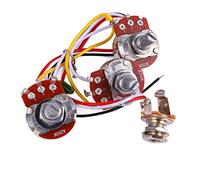 Picysa Kit de Potentiomètre de Guitare, Léger et Durable, Faisceau de Câbles 1 Volume 2 Tons pour Jazz Bass, A250K B250K, Excellent Matériau