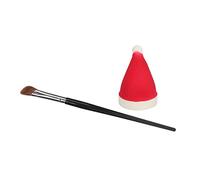 Picysa Kit D'éponge de Brosse D'angle, Ensemble de Pinceaux D'ombre de Nez avec Tête Inclinée Douce et éponge en Forme de Chapeau de Noël Rouge pour le Mélange de Maquillage 3D