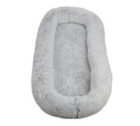 Picysa Lit pour Chien Humain, Lit Rond Géant Doux et Confortable pour Animal de Compagnie pour Une Utilisation Intérieure et Extérieure, avec Particules de Caoutchouc Antidérapantes et Housse