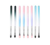 Picysa Lot de 8 Pinceaux D'extension D'ongles en Gel UV, Tête Carrée Ronde, Poignée Dégradée, Brosse de Construction de Pointes D'ongles, Stylo de Photothérapie Multifonctionnel à Tête Ronde Dégradée