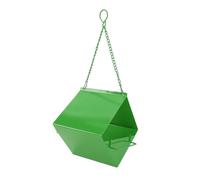 Picysa Mangeoire à oiseaux en métal, grande capacité à suspendre pour jardin, donut en fer avec poteaux pour pinsons, pics et geais bleus, attire les oiseaux (vert)