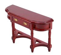 Picysa Meubles de maison de poupée, bureau miniature en bois, table semi-circulaire, mini meubles en bois, bureau, cadeaux pour enfants à l'échelle 1:12