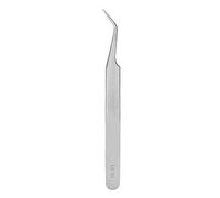 Picysa Outil D'extension de Faux Cils Haute densité avec Pince à épiler en Acier Inoxydable de qualité pour Artiste de Nail Art, Argent, 0,7 Oz (Pince à épiler courbée en argent LD-04)
