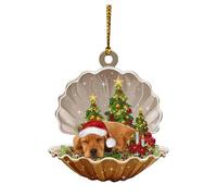 Picysa Pendentif de Chien en Forme de Coquille de Noël, Décoration Acrylique Mignonne pour la Maison et la Voiture, Décoration de Vacances (#10)
