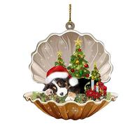 Picysa Pendentif de Chien en Forme de Coquille de Noël, Décoration Acrylique Mignonne pour la Maison et la Voiture, Décoration de Vacances (#4)